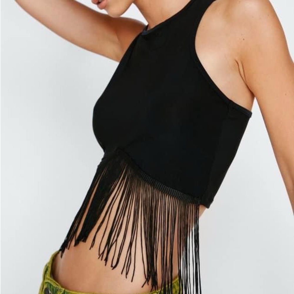 NASTY GAL fringe crop top size 4